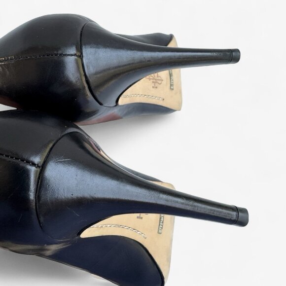 Cole Haan Womens Heels Violet Air Moc Pump 90 Size 8 B Black Leather Gray Wool - Picture 7 of 9